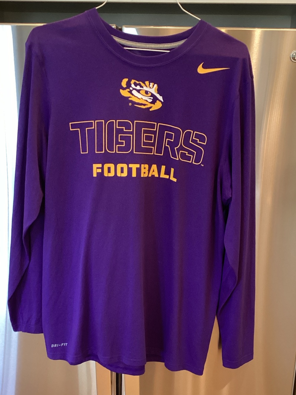 Nike Purple & Yellow Tigers Football Long Sleeve Top